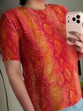 Snake Python Bright Neon Boho Hipster Hippie Art Artsy Chic Glam Boxy Shirt